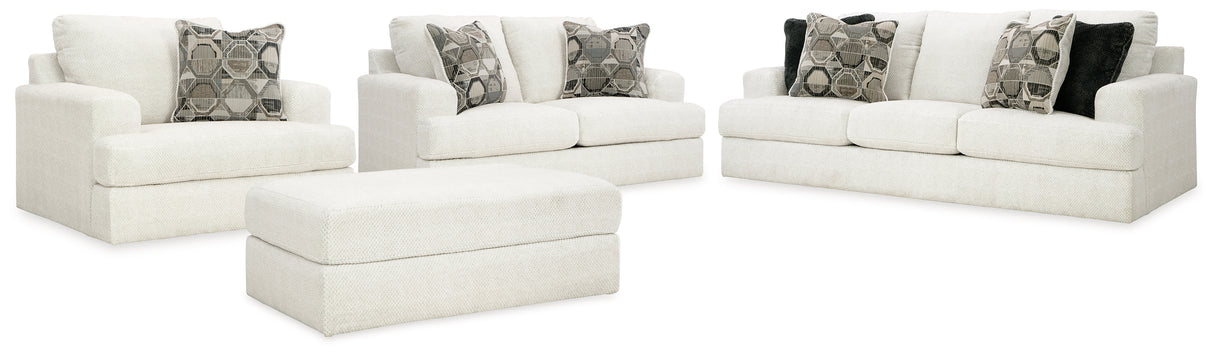 Karinne Sofa, Loveseat, Chair and Ottoman in Linen from Ashley - Luna Furniture