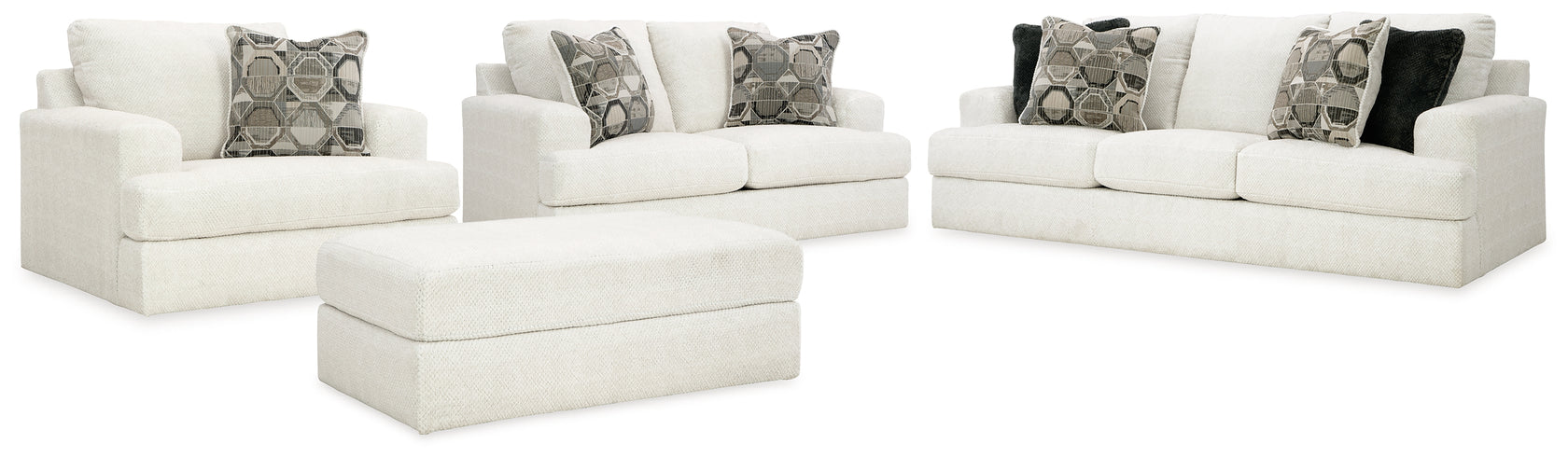Karinne Sofa, Loveseat, Chair and Ottoman in Linen from Ashley - Luna Furniture