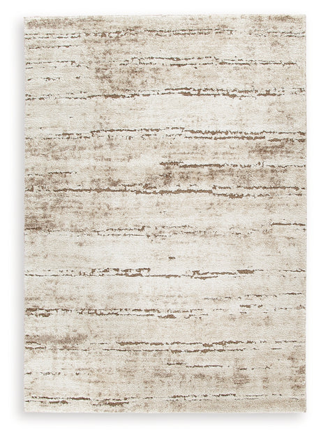 Kasney Cream/Brown Large Rug from Ashley - Luna Furniture