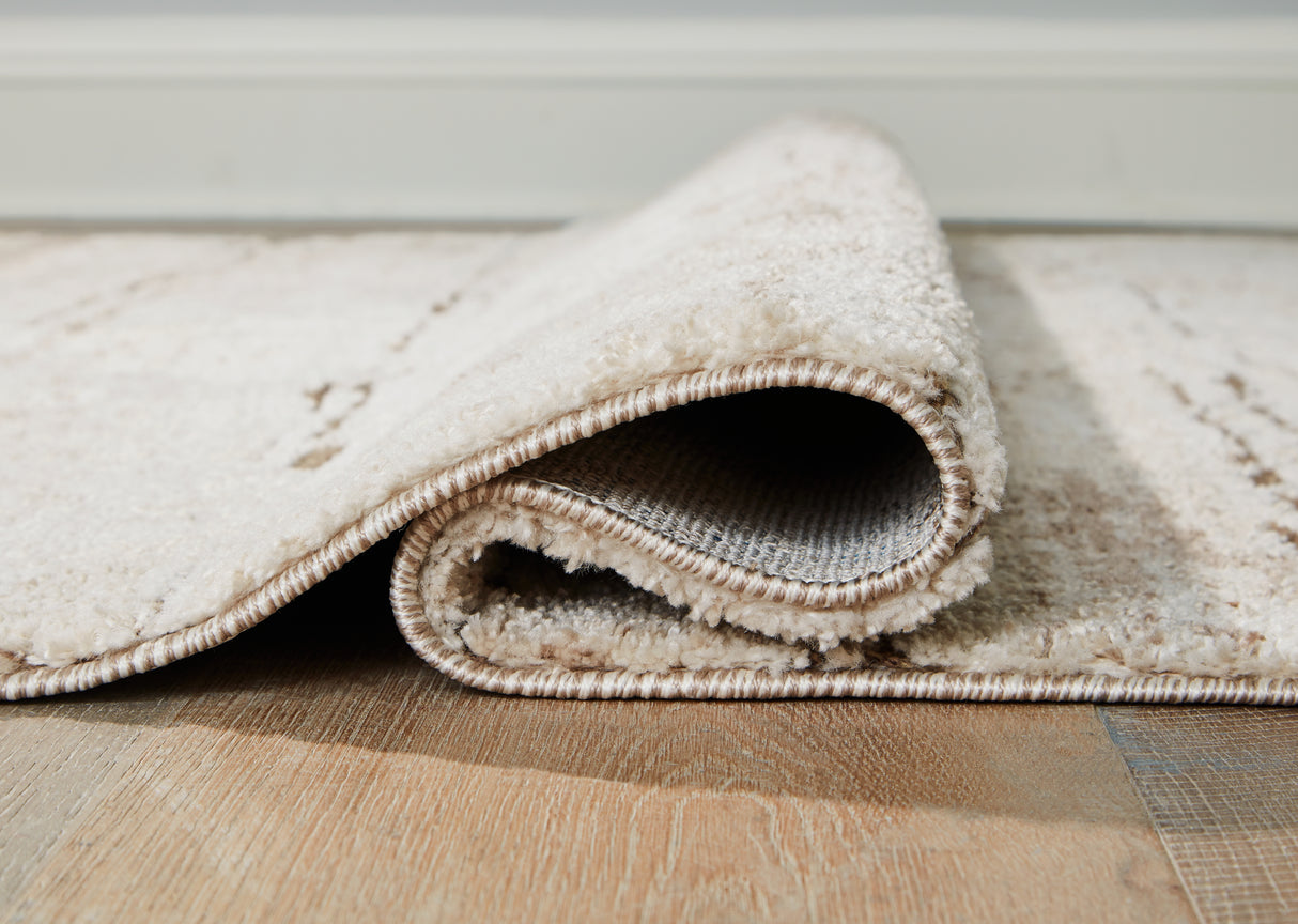 Kasney Cream/Brown Medium Rug from Ashley - Luna Furniture