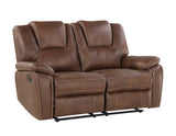 Katrine Brown Manual Reclining Loveseat from Steve Silver - Luna Furniture
