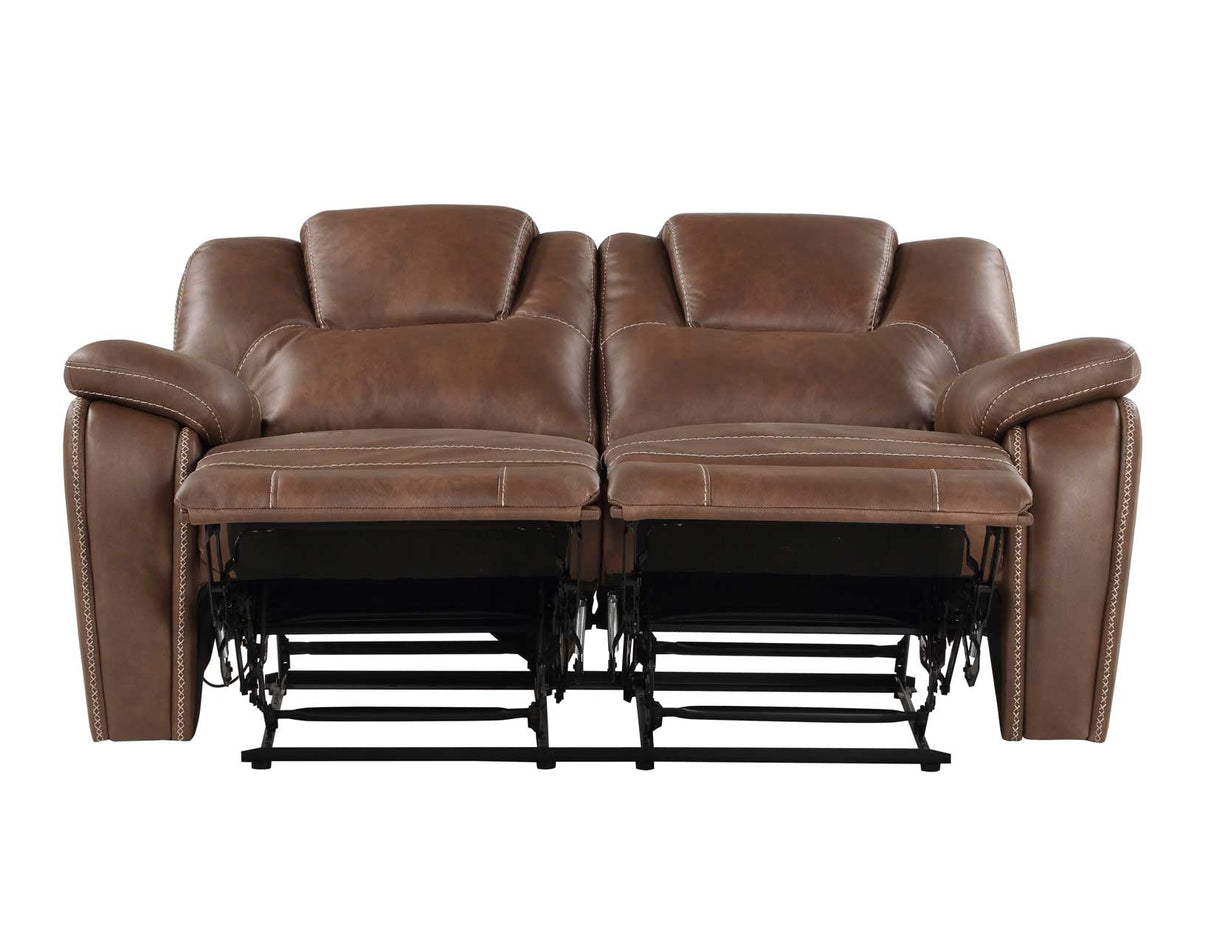 Katrine Brown Manual Reclining Loveseat from Steve Silver - Luna Furniture