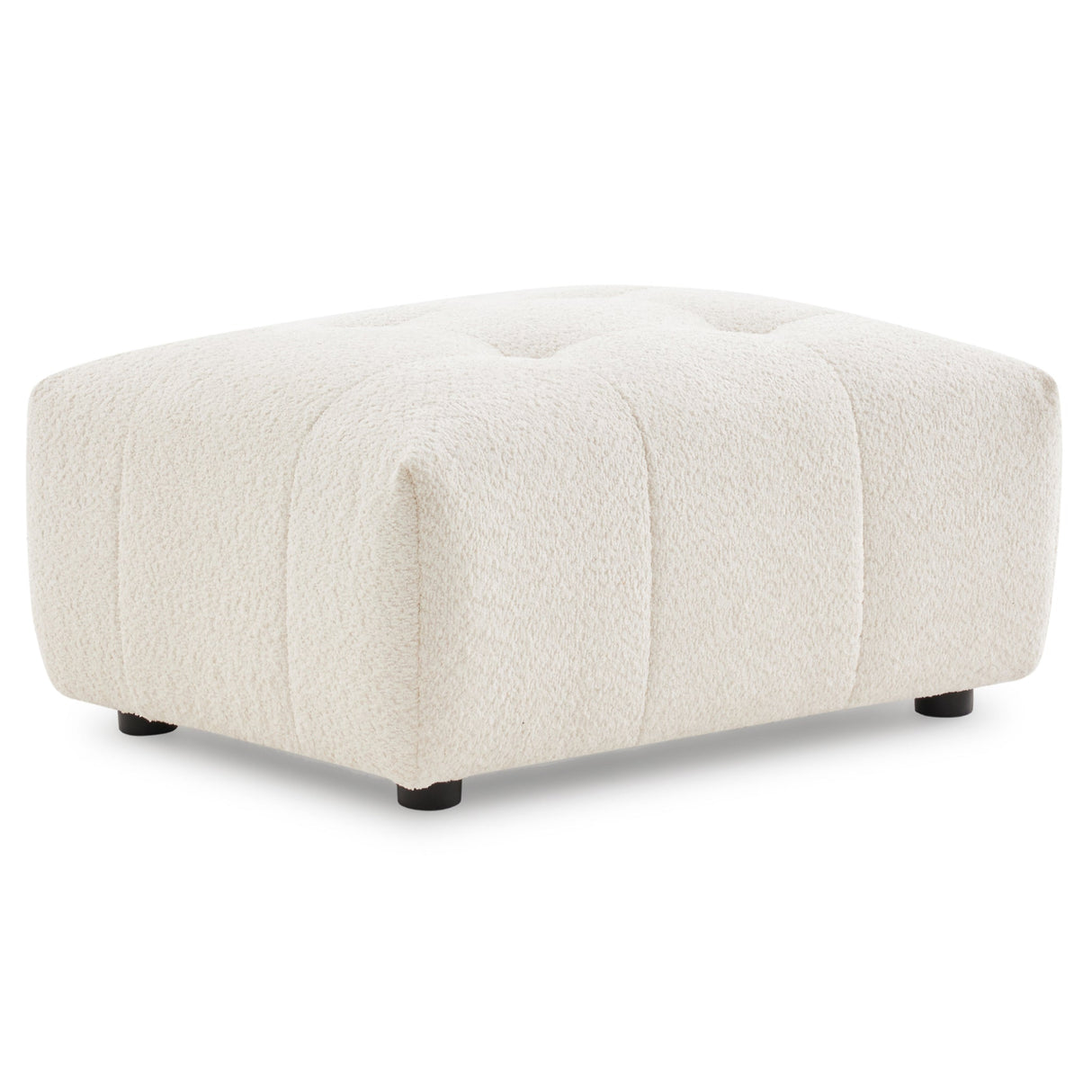 Kaynes Ivory Chic Tufted Boucle Ottoman from Midinmod - Luna Furniture