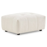 Kaynes Ivory Chic Tufted Boucle Ottoman from Midinmod - Luna Furniture