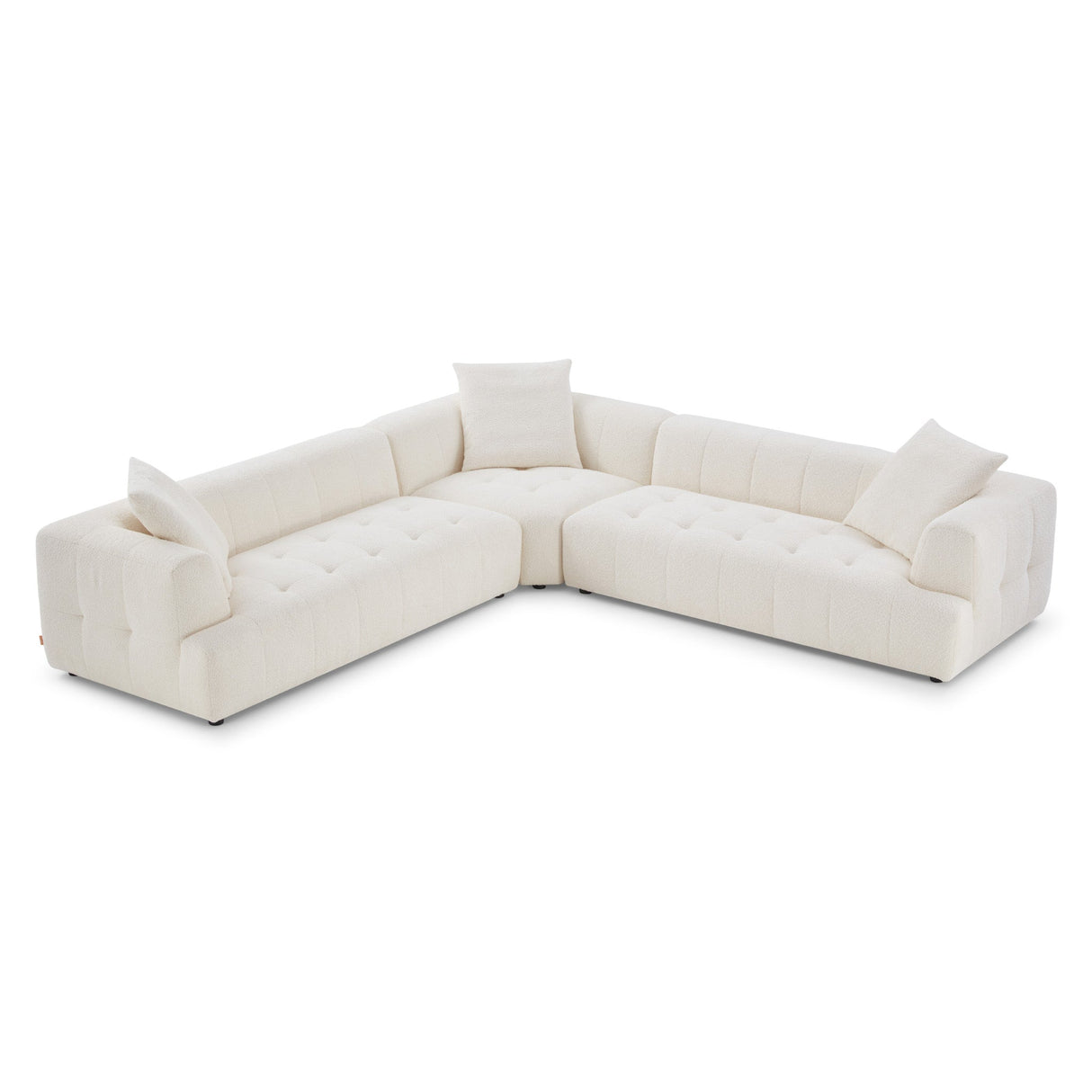 Kaynes Ivory Boucle Corner Sectional Sofa from Midinmod - Luna Furniture