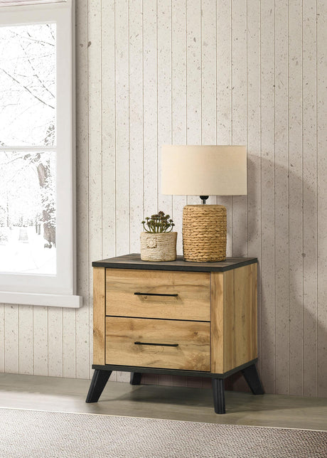 Kaywood Natural Pine 2-Drawer Nightstand from Coaster - Luna Furniture
