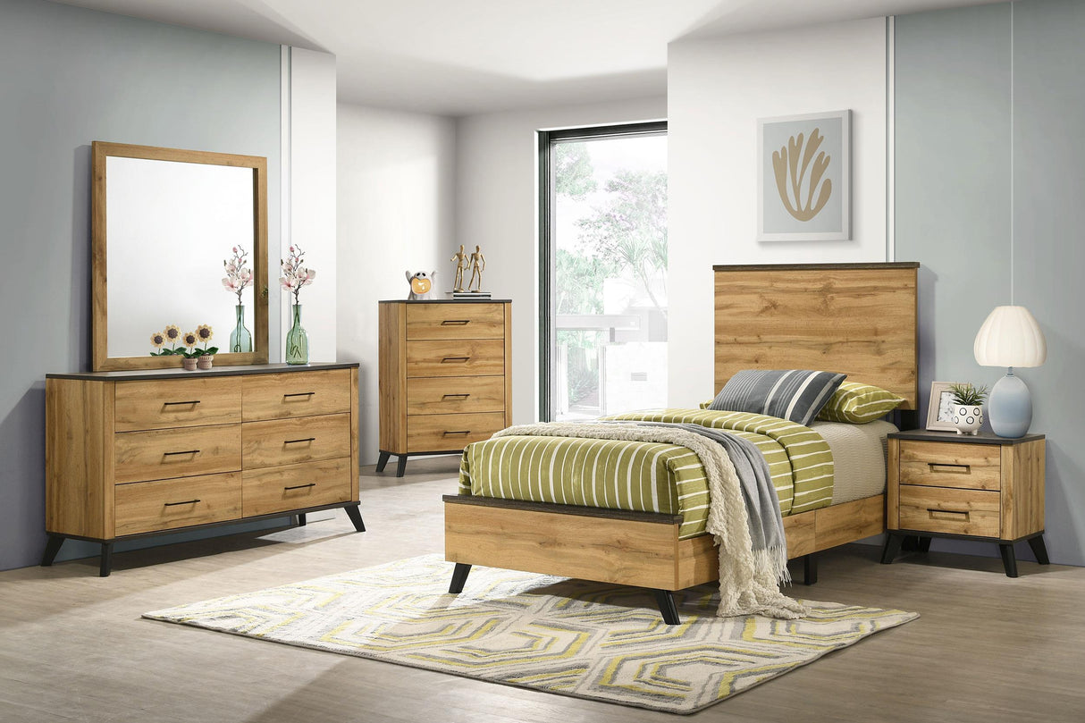 Kaywood Natural Pine 51-inch Twin Panel Bed from Coaster - Luna Furniture