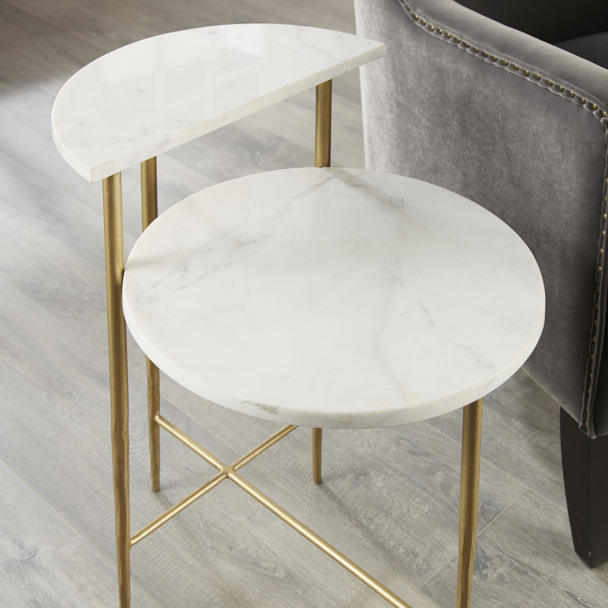 Patna White Marble Top Accent Table from Steve Silver - Luna Furniture