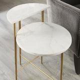 Patna White Marble Top Accent Table from Steve Silver - Luna Furniture