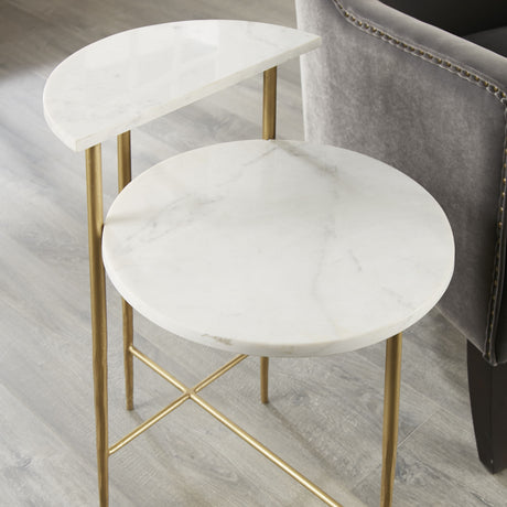 Patna White Marble Top Accent Table from Steve Silver - Luna Furniture