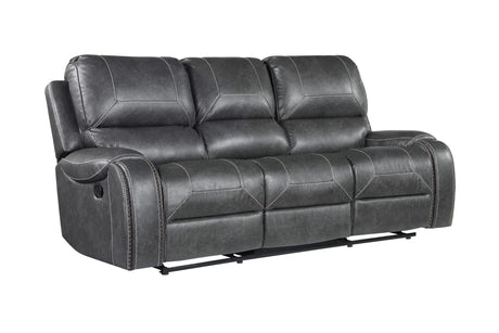Keily Gray Reclining Sofa with Drop-Down Table from Steve Silver - Luna Furniture