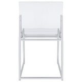 Keeling Chrome 5-Piece Round Glass Top Acrylic Dining Set from Coaster - Luna Furniture