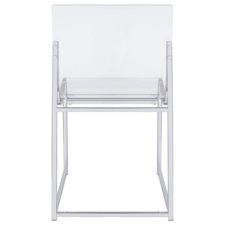 Keeling Chrome 5-Piece Round Glass Top Acrylic Dining Set from Coaster - Luna Furniture