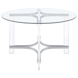 Keeling Chrome 5-Piece Round Glass Top Acrylic Dining Set from Coaster - Luna Furniture