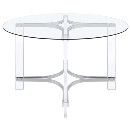 Keeling Chrome 5-Piece Round Glass Top Acrylic Dining Set from Coaster - Luna Furniture
