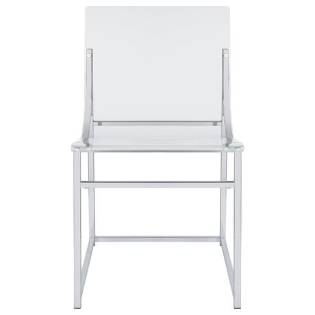 Keeling Chrome 5-Piece Round Glass Top Acrylic Dining Set from Coaster - Luna Furniture