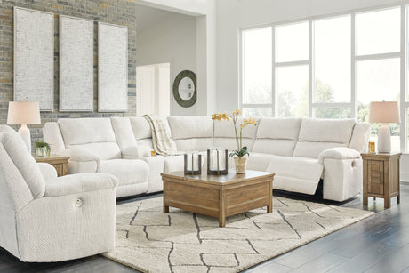 Keensburg 3-Piece Sectional with Recliner in Linen from Ashley - Luna Furniture