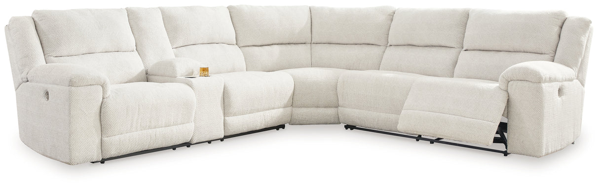 Keensburg 3-Piece Sectional with Recliner in Linen from Ashley - Luna Furniture