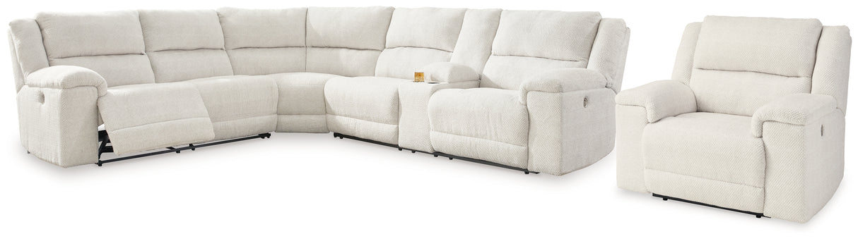 Keensburg 3-Piece Sectional with Recliner in Linen from Ashley - Luna Furniture