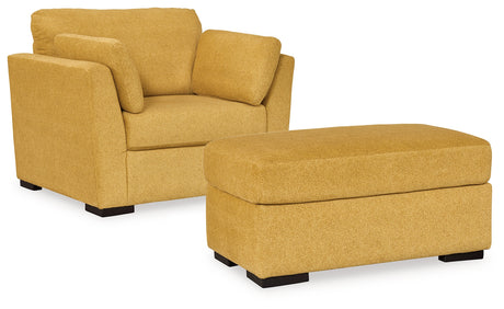 Keerwick Sofa, Loveseat, Chair and Ottoman in Sunflower from Ashley - Luna Furniture
