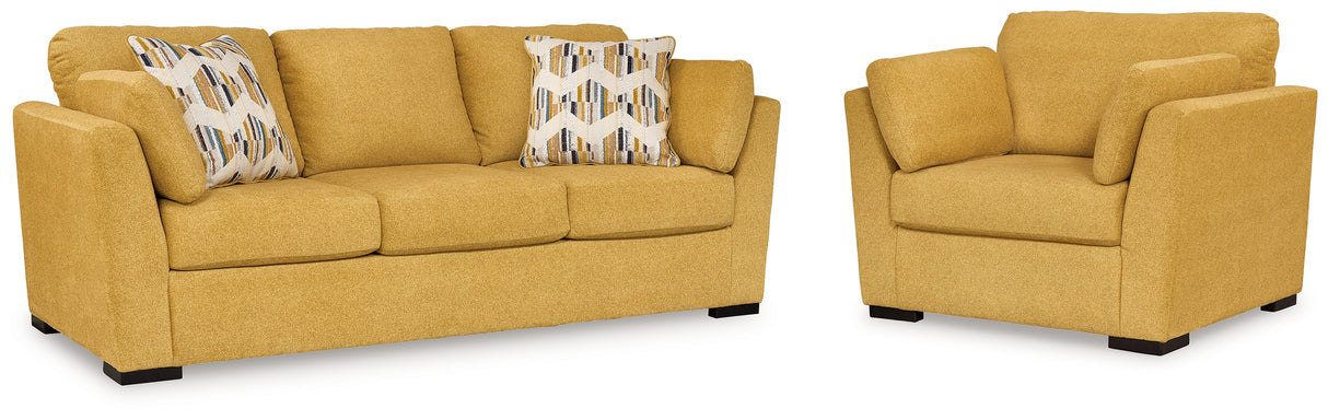 Keerwick Sunflower Sofa and Oversized Chair from Ashley - Luna Furniture
