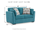 Keerwick Teal Queen Sofa Sleeper, Loveseat and Ottoman from Ashley - Luna Furniture