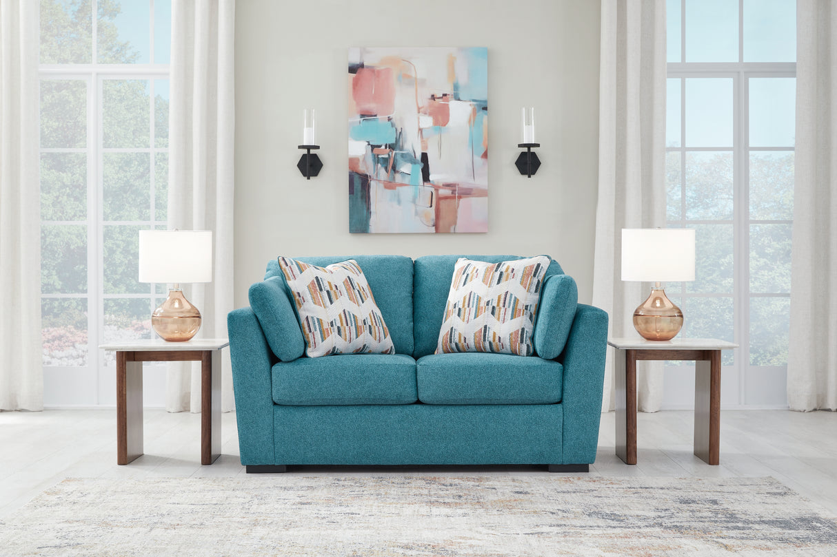 Keerwick Teal Queen Sofa Sleeper, Loveseat and Ottoman from Ashley - Luna Furniture