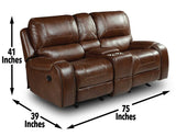 Keily Brown Manual Glider Reclining Loveseat from Steve Silver - Luna Furniture
