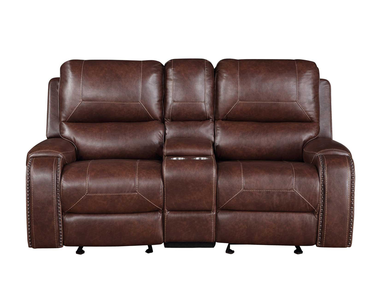 Keily Brown Manual Glider Reclining Loveseat from Steve Silver - Luna Furniture