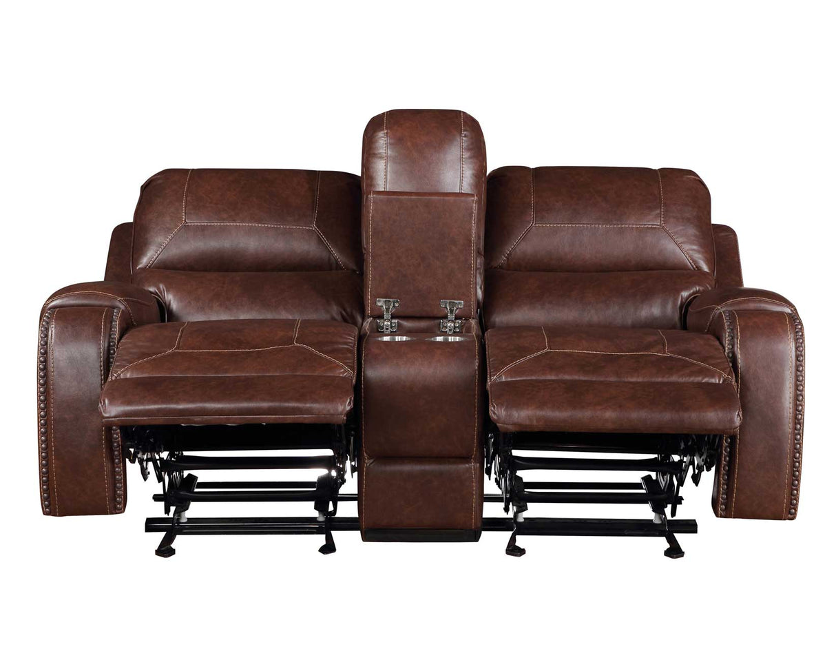 Keily Brown Manual Glider Reclining Loveseat from Steve Silver - Luna Furniture