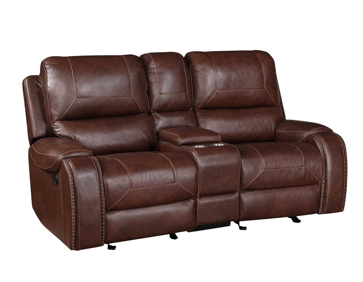 Keily Brown Manual Glider Reclining Loveseat from Steve Silver - Luna Furniture