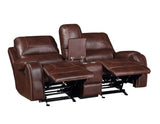 Keily Brown Manual Glider Reclining Loveseat from Steve Silver - Luna Furniture