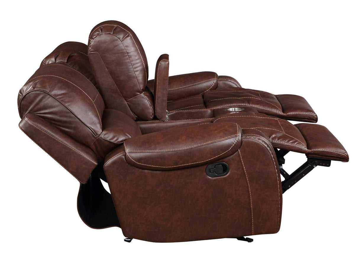 Keily Brown Manual Glider Reclining Loveseat from Steve Silver - Luna Furniture