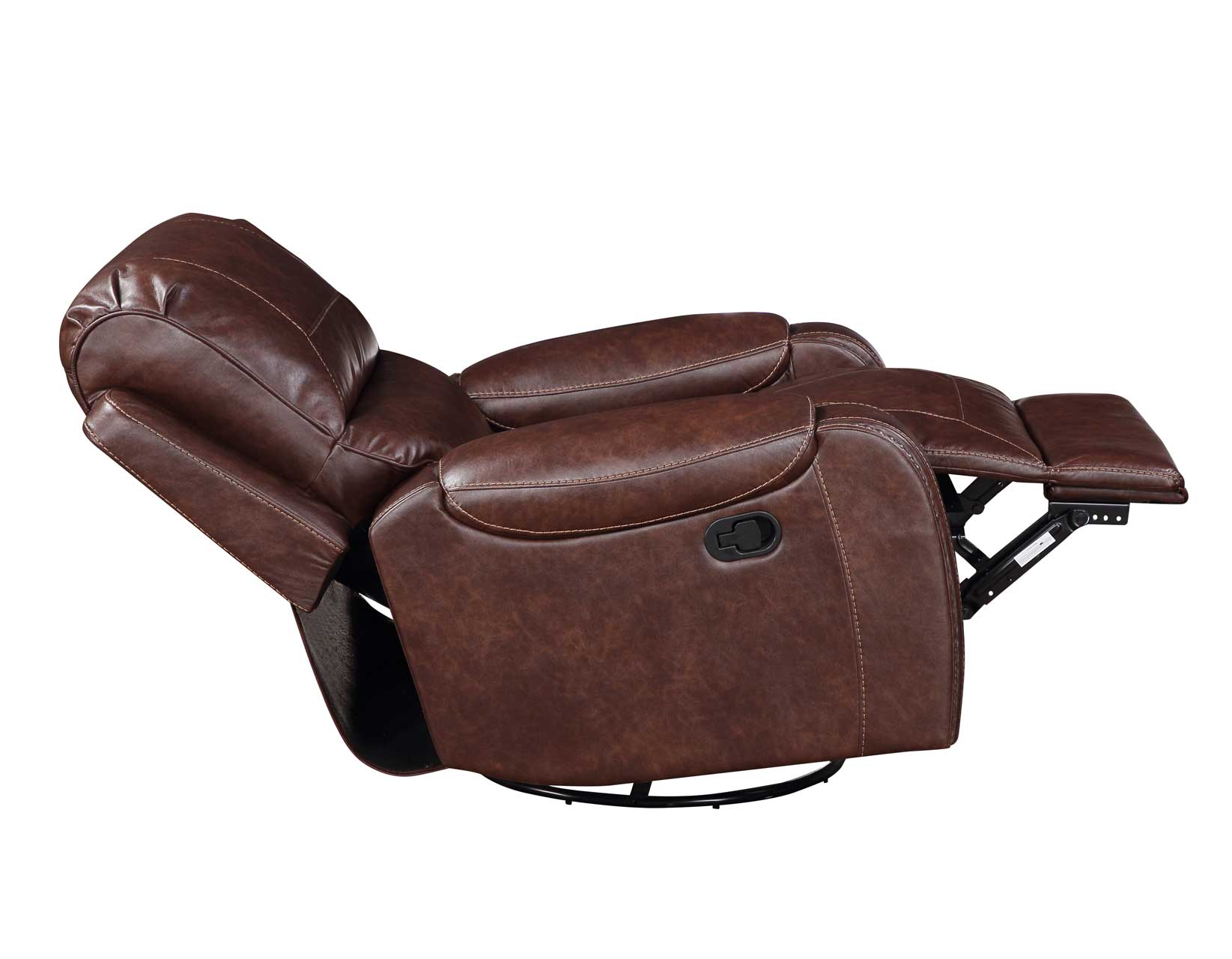 LOGOS LIFE ROLLINGCHAIR （BROWN） Keily Manual Reclining Sofa w/Dropdown Table, Brown - Steve