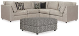 Kellway Bisque 5-Piece Sectional with Ottoman from Ashley - Luna Furniture