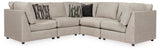 Kellway Bisque 5-Piece Sectional with Ottoman from Ashley - Luna Furniture
