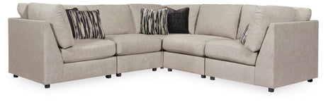 Kellway Bisque 5-Piece Sectional with Ottoman from Ashley - Luna Furniture