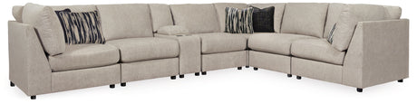 Kellway Bisque 7-Piece Sectional with Ottoman from Ashley - Luna Furniture