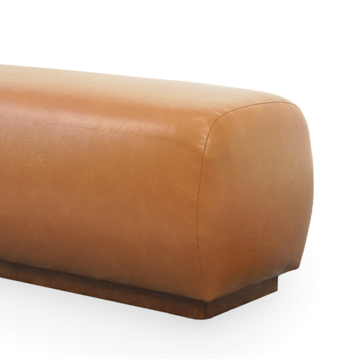 Kelvin Vegan Tan Leather Bench from Ashcroft Furniture - Luna Furniture