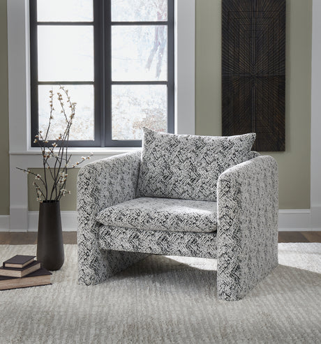 Kenbell Black/White Accent Chair - A3000705