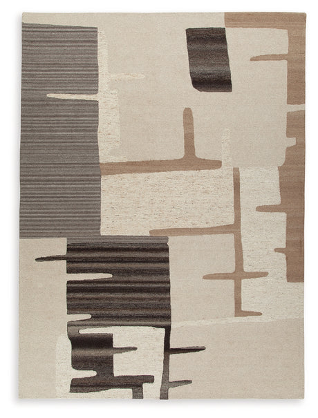 Kencher Beige/Brown Extra Large Rug from Ashley - Luna Furniture