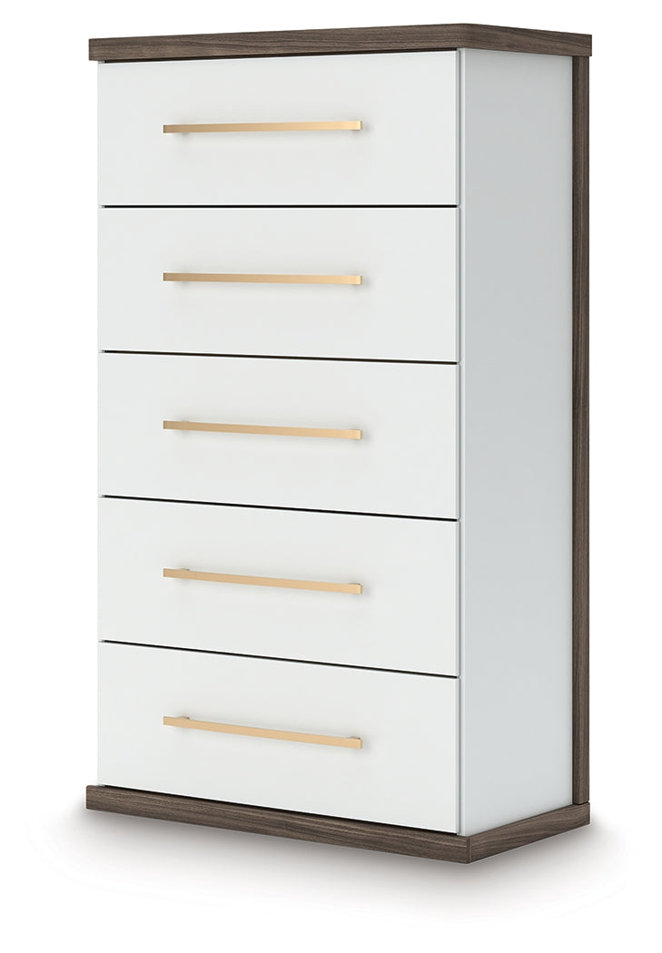 Kendanport Brown/White Chest of Drawers from Ashley - Luna Furniture