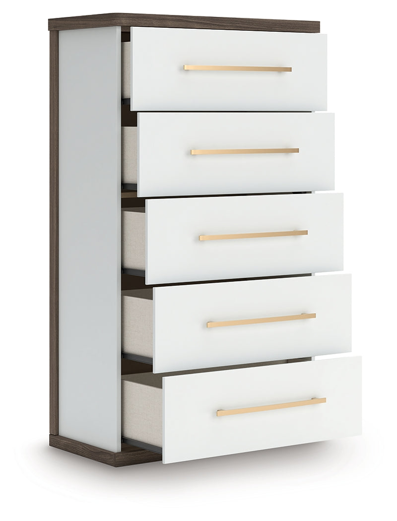 Kendanport Brown/White Chest of Drawers from Ashley - Luna Furniture