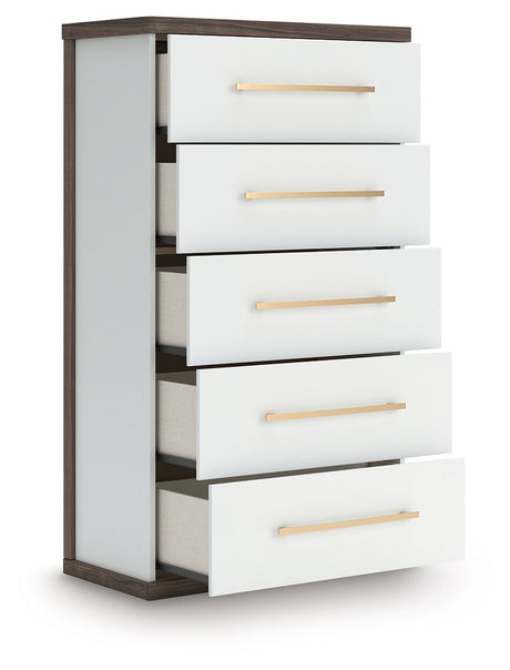 Kendanport Brown/White Chest of Drawers from Ashley - Luna Furniture
