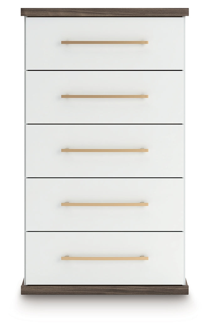 Kendanport Brown/White Chest of Drawers from Ashley - Luna Furniture