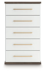 Kendanport Brown/White Chest of Drawers from Ashley - Luna Furniture