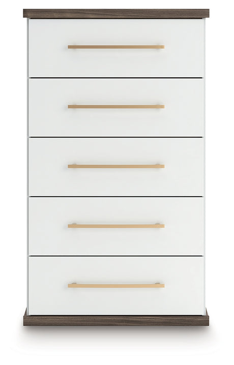 Kendanport Brown/White Chest of Drawers from Ashley - Luna Furniture
