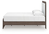 Kendanport White/Brown Queen Upholstered Bed, Dresser, Mirror and Nightstand from Ashley - Luna Furniture