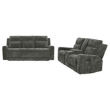 Kennett Dark Gray 2-Piece Chenille Power Reclining Living Room Set from Coaster - Luna Furniture