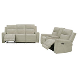 Kennett Ivory 2-Piece Chenille Power Reclining Living Room Set from Coaster - Luna Furniture